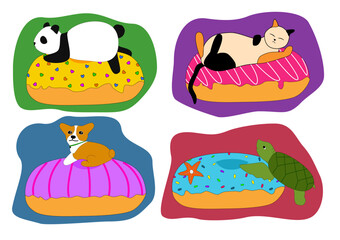 Animals on donuts