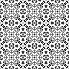 Black and white seamless pattern texture. Greyscale ornamental graphic design. Mosaic ornaments. Pattern template. Vector illustration. EPS10.