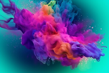 Fototapeta na wymiar Smoke abstract background with blue, purple and green color