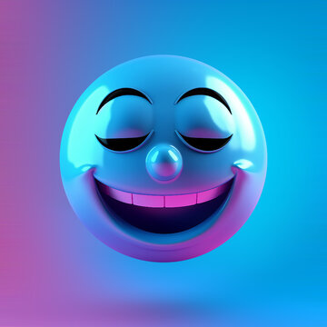 3d Emoji holographic illustration