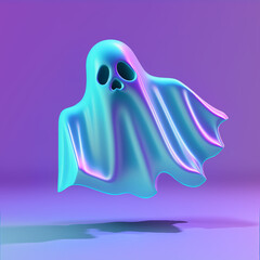 Ghost 3d holographic illustration 