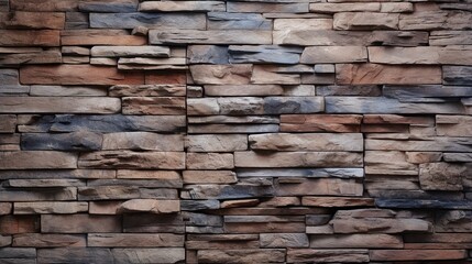 Empty wild stone cladding wall texture background, copy space.