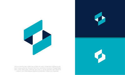 Initials S logo design. Initial Letter Logo. Innovative high tech logo template.	