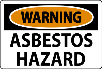 Fototapeta na wymiar Asbestos Warning Signs Asbestos Hazard Area Authorized Personnel Only