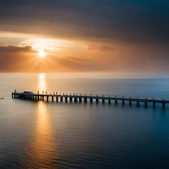 Obraz premium sunset on the pier