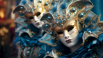 Fototapete Rund venetian carnival mask wallpaper italian costume festival © Volodymyr