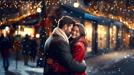 couple in the night romantic wallpaper together Christmas  love