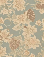 Fototapeta na wymiar Timeless Elegance 18th Century Vintage Floral Wallpaper Pattern Infused with Linoleum Texture, Evoking Nostalgia and Sophistication in Decorative Wall Paint