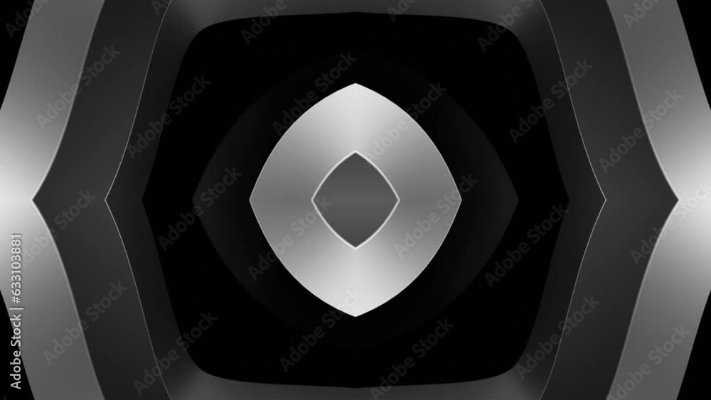 Poster hypnotic animation with moving abstract rings. design. flat bands of rings moving in hypnotic animat