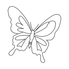 Continuous one line drawing of butterfly bird  vector illustration design