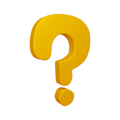 3D question mark or icon design in golden color