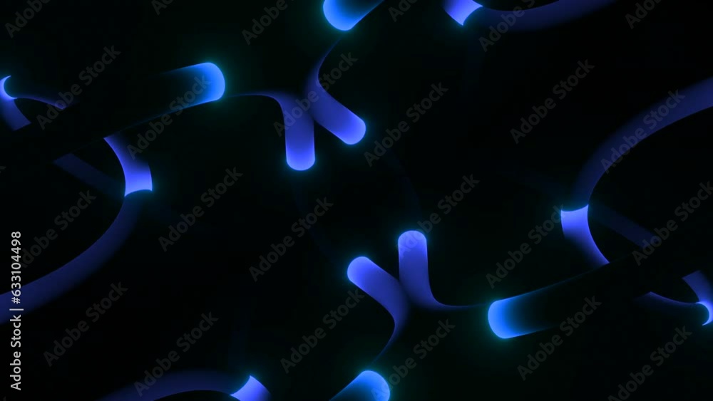Poster cyber tubes with neon pulses. design. 3d lines with moving streams of luminous pulses. glowing pulse