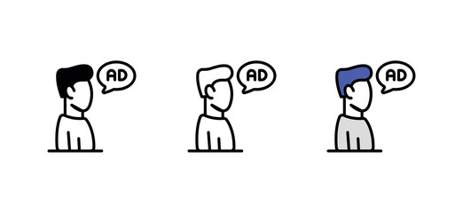 Customer Marketing icon design with white background stock illustration