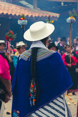 Obraz premium Shaman woman Saraguro, Ecuador at the Inti Raymi festival