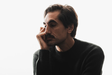 man with serious expression