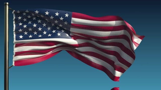 American flag moved by the wind