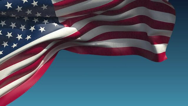 American flag on blue background