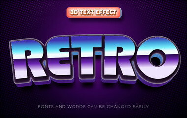 Retro 3d editable text effect style