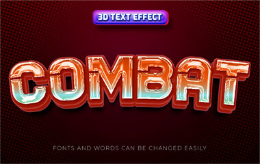 Combat 3d gaming editable text effect style