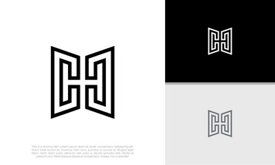 Initials H logo design. Initial Letter Logo. Innovative high tech logo template.