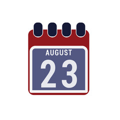Fototapeta premium Calendar displaying day 23 (twenty-third) of the August Day 23 of the month. Illustration