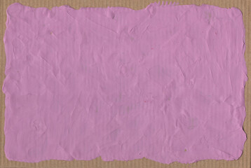 Lilac Plasticine textured background on cardboard. Fingerprints made from plasticine texture.