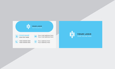 Fototapeta na wymiar Black and blue modern creative business card and simple clean template vector design