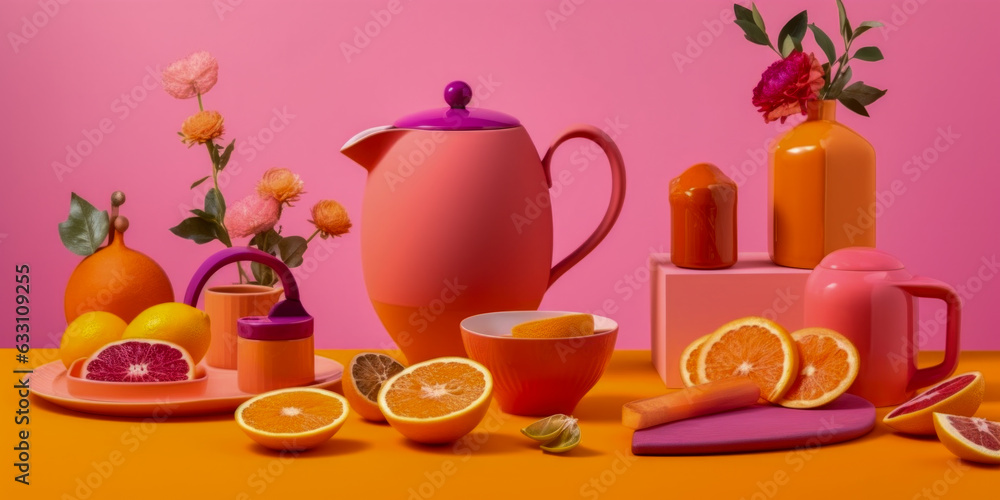 Aufkleber a graphic background with mixed colors and shapes - generative ai