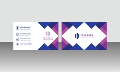 Black and blue modern creative business card and simple clean template vector design