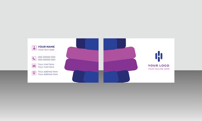 Black and blue modern creative business card and simple clean template vector design