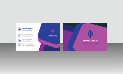 Black and blue modern creative business card and simple clean template vector design