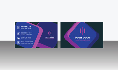 Black and blue modern creative business card and simple clean template vector design