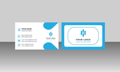 Black and blue modern creative business card and simple clean template vector design