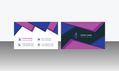Black and blue modern creative business card and simple clean template vector design