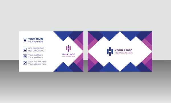 Black and blue modern creative business card and simple clean template vector design