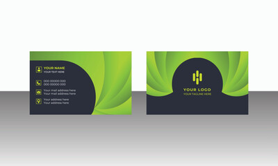 Black and blue modern creative business card and simple clean template vector design