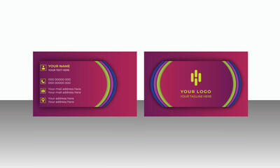red business card design. double sided business card modern simple clean template vector design