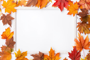 Naklejka na ściany i meble Frame of autumn with copy space