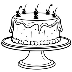 birthday cake outline drawing