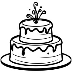 birthday cake outline drawing