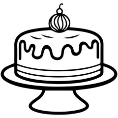 birthday cake outline drawing