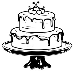 birthday cake outline drawing