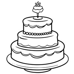 birthday cake outline drawing