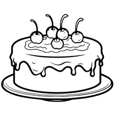 birthday cake outline drawing
