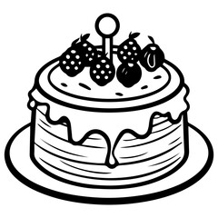 birthday cake outline drawing