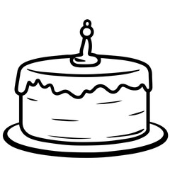 birthday cake outline drawing