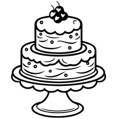 birthday cake outline drawing