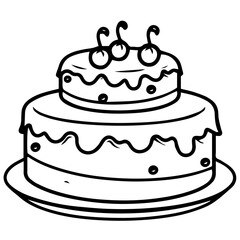 birthday cake outline drawing
