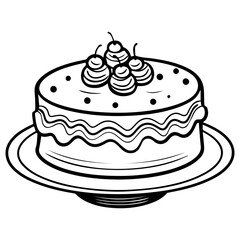 birthday cake outline drawing