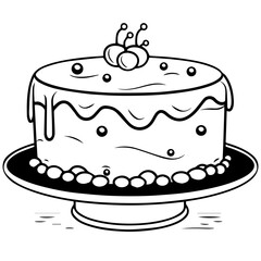 birthday cake outline drawing